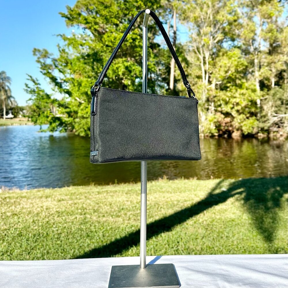 COACH Vintage Y2K Mercer Demi Gunmetal Jet Black Nylon Convertible Purse 7407
